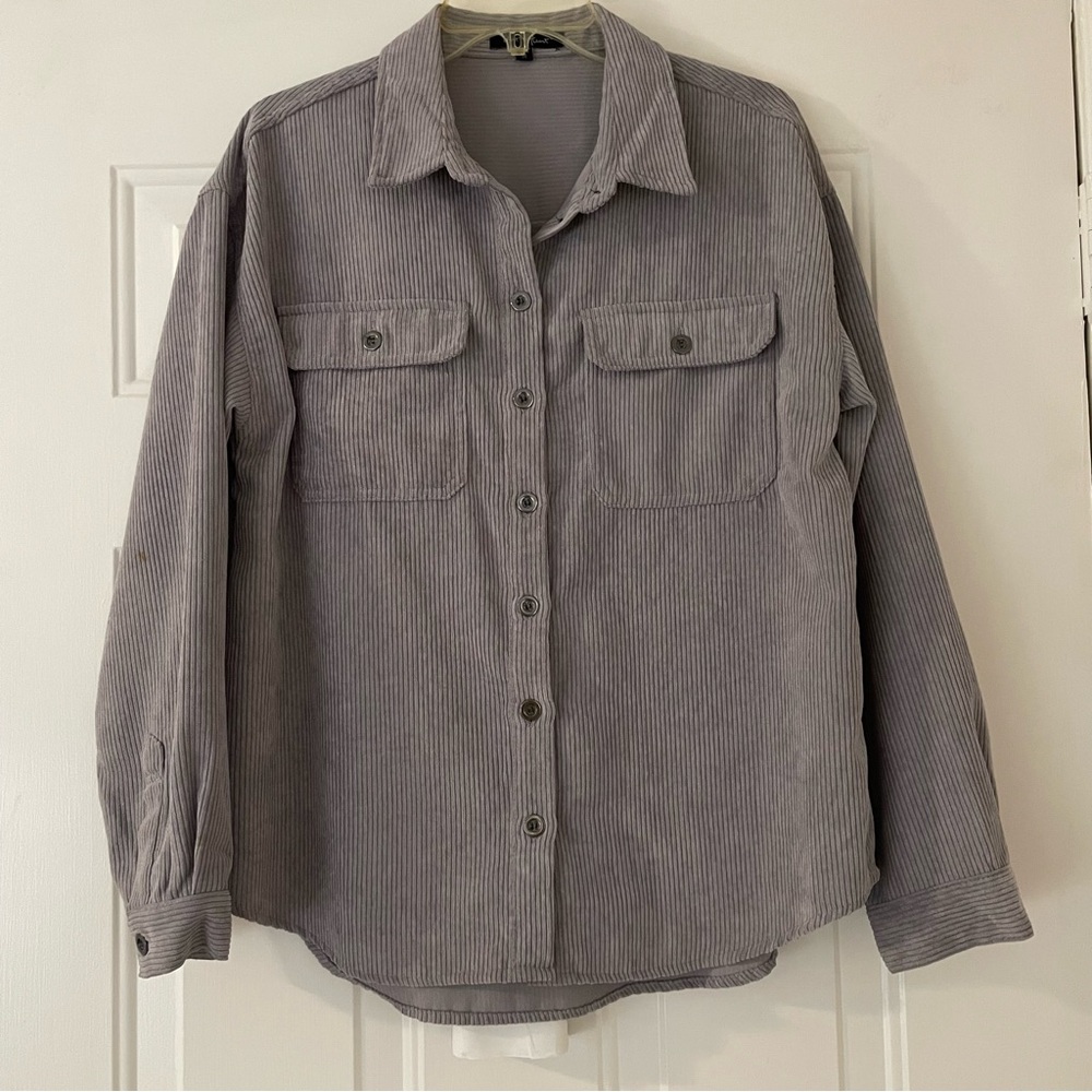 Velvet Heart Gray Corduroy Shirt
